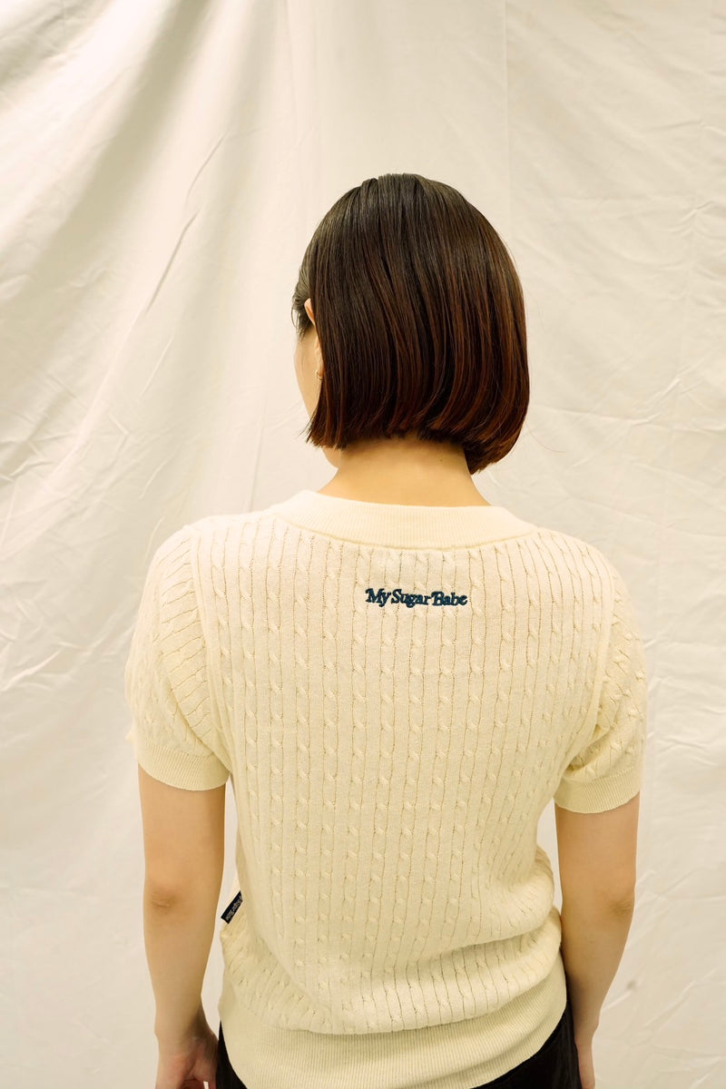 short sleeve cable knit