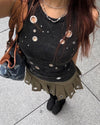 Eyelet damage tank top 