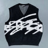 大徽标针织背心