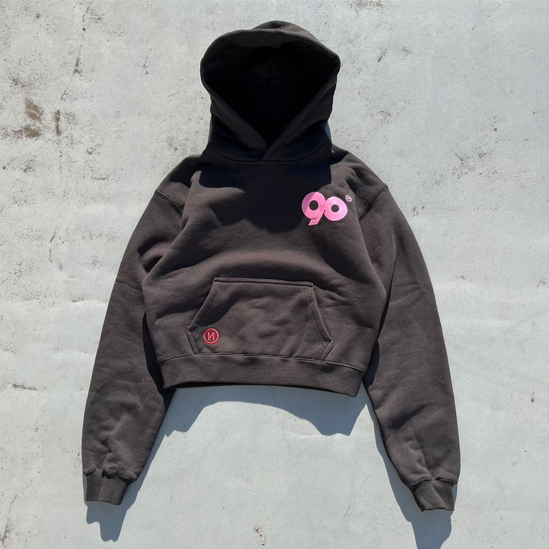 90 Logo Original Cropped Hoodie 【9090 girl】