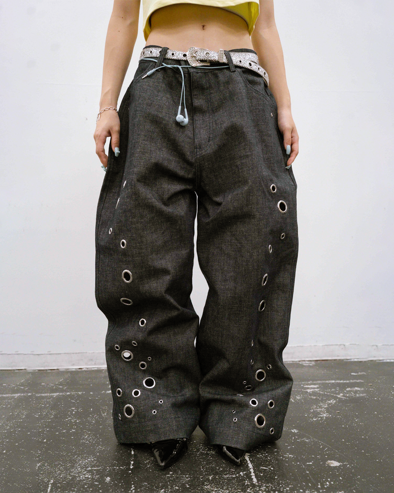 Eyelet denim pants – YZ