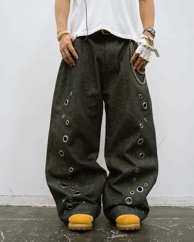 Eyelet denim pants – YZ