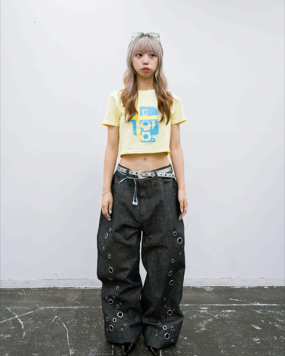 Eyelet denim pants – YZ