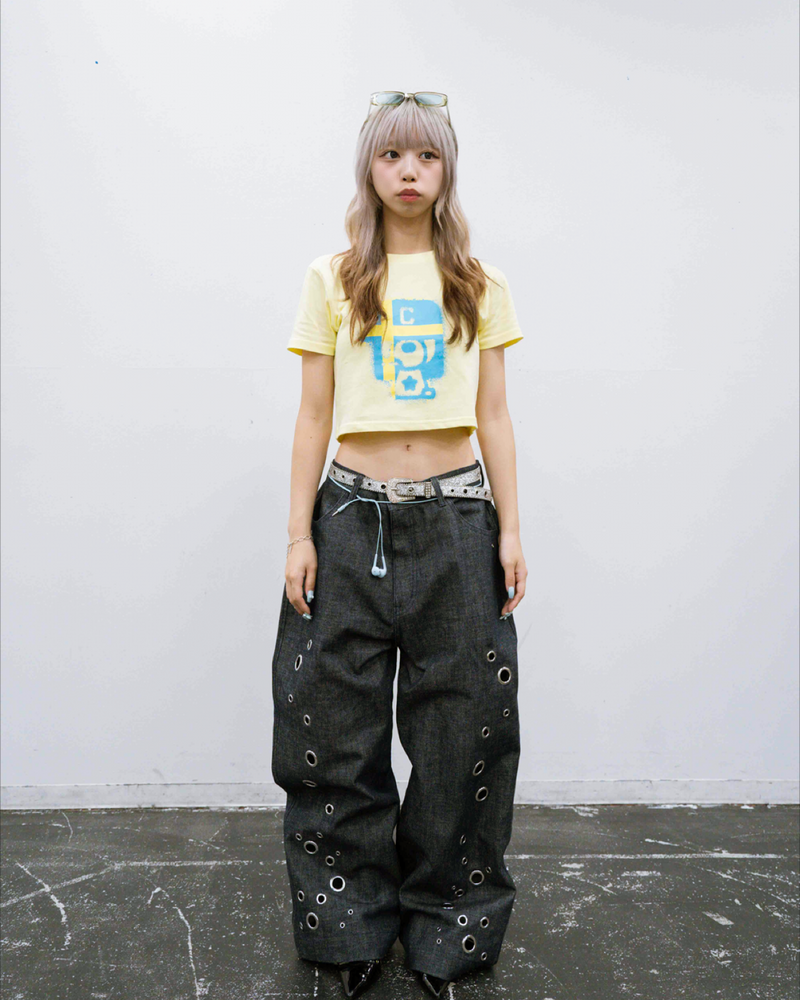 Eyelet denim pants – YZ