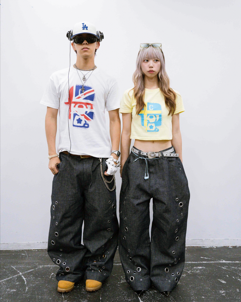 Eyelet denim pants – YZ