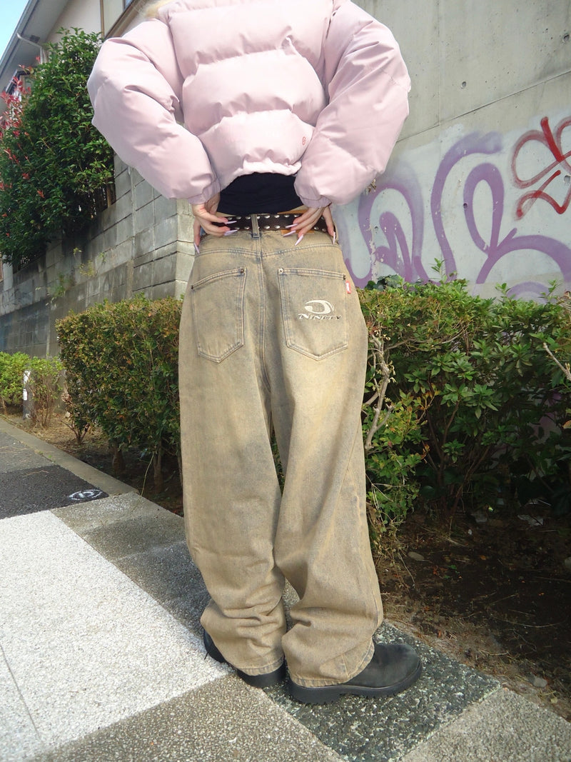 Heisei Logo Wide Tuck Denim Pants