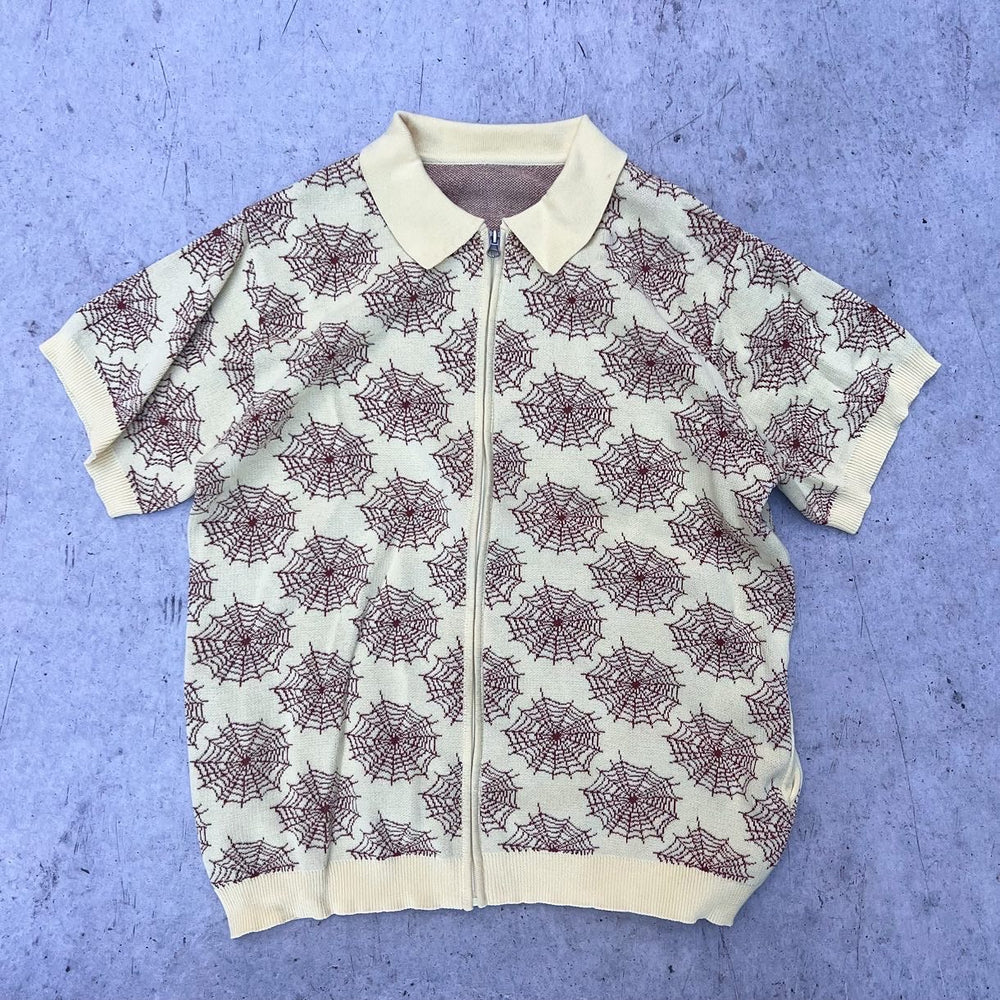 spider zip knit polo – YZ