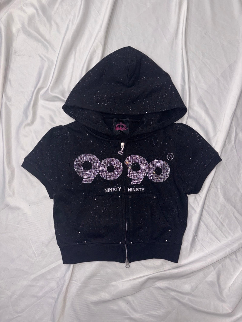 9090「OG Logo Glitter Half Zip Hoodie」黒S OG Logo Half Zip Hoodie – YZ