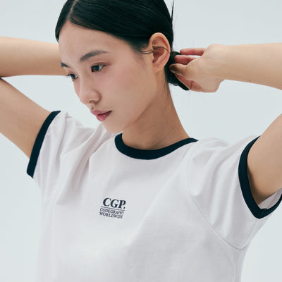 (Women) CGP Small Square Logo Ringer Short Sleeve T-Shirt CBEUWTS017 