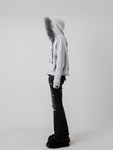 Asymmetry Sweat Fur Hoodie 