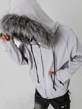 Asymmetry Sweat Fur Hoodie 