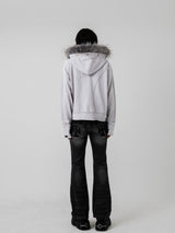 Asymmetry Sweat Fur Hoodie 