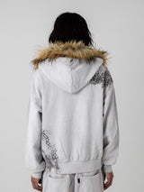 褪色骷髅狮子座连帽衫 