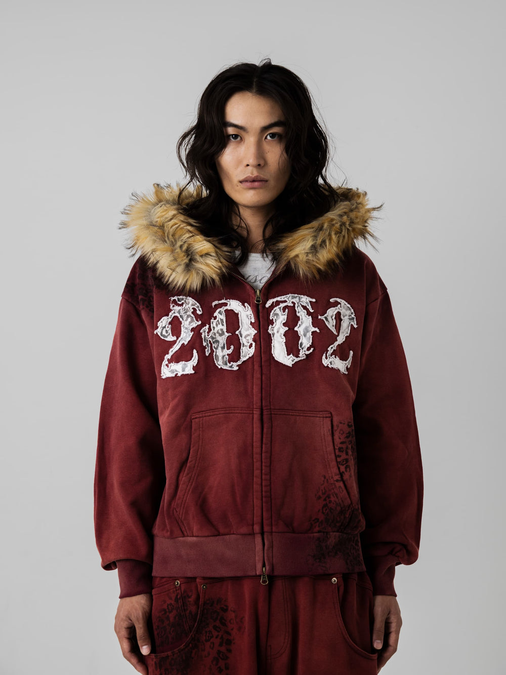 00s leopard coating hoodie Y2K お兄系 Vkei Fade Skull Leo Hoodie – YZ