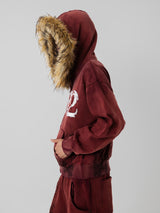 褪色骷髅狮子座连帽衫 