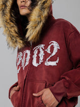 褪色骷髅狮子座连帽衫 