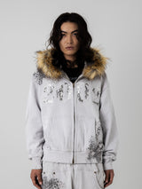 褪色骷髅狮子座连帽衫 