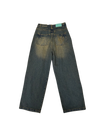TUCKED DENIM WIDE PANTS