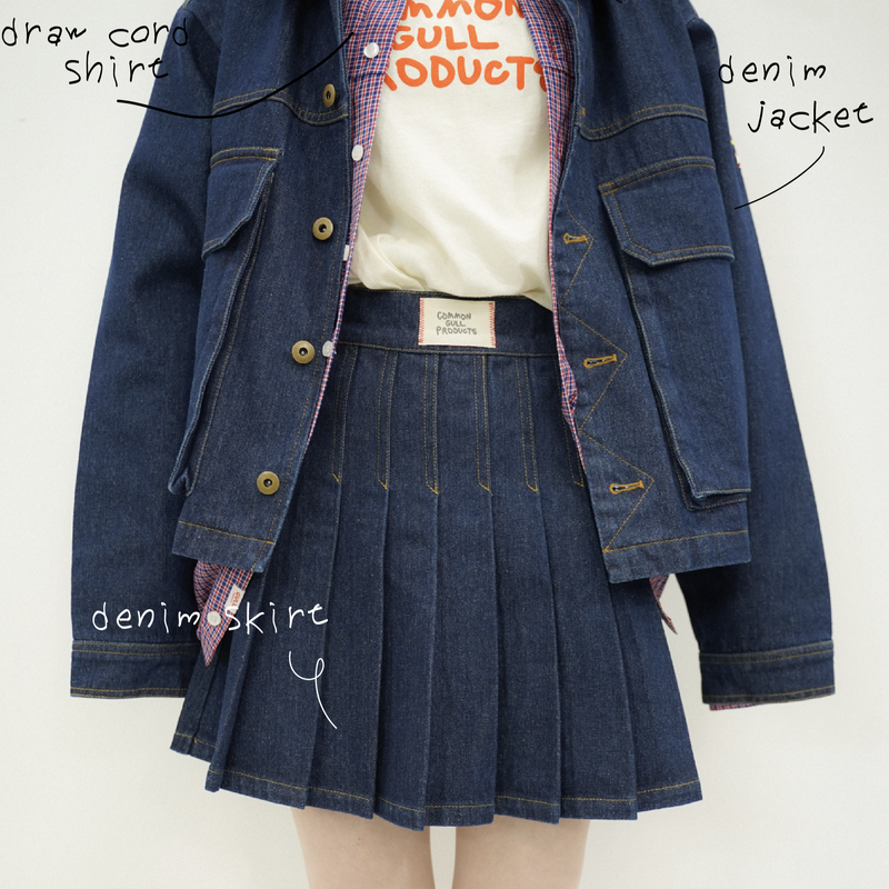 街のデニムプリーツスカート – YZ 街のデニムプリーツスカート – YZ