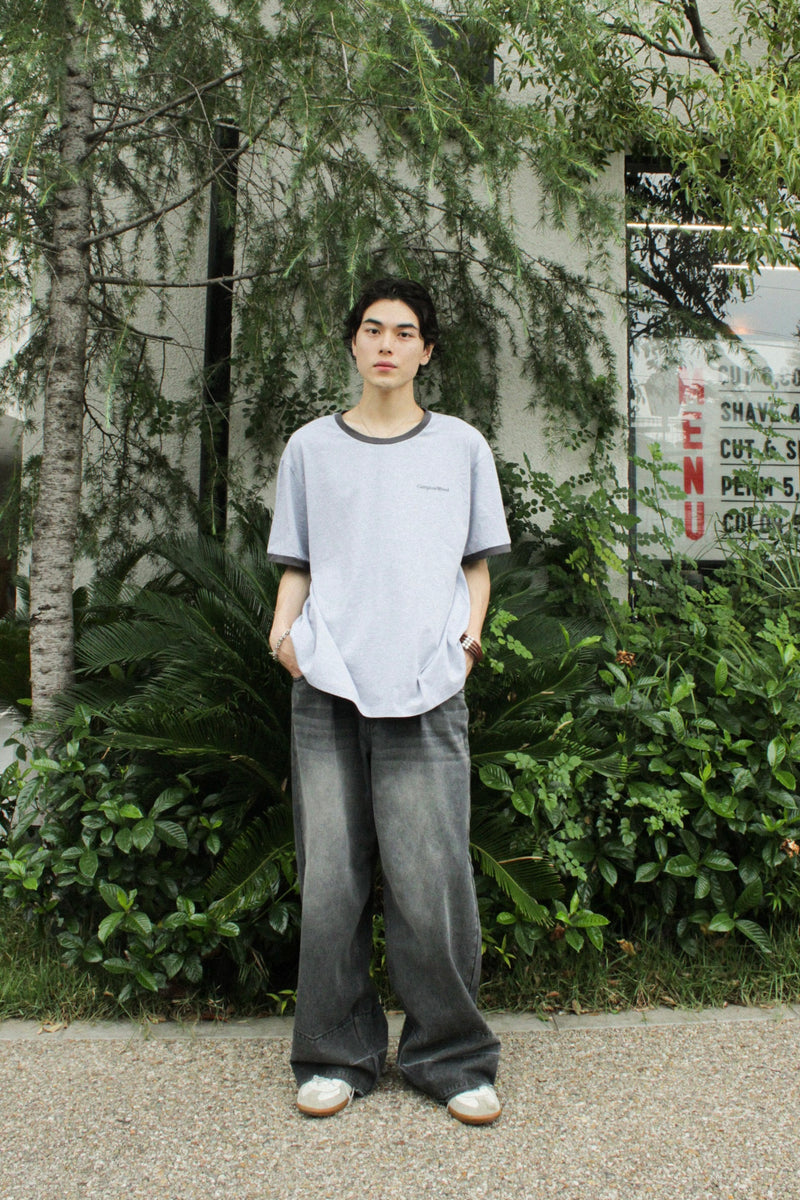 9090sカンファーウッド washed cut off baggy denim