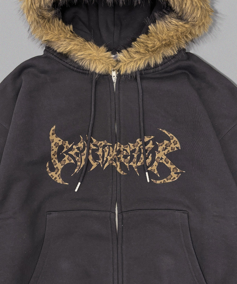 Tribal logo fur zip hoodie – YZ