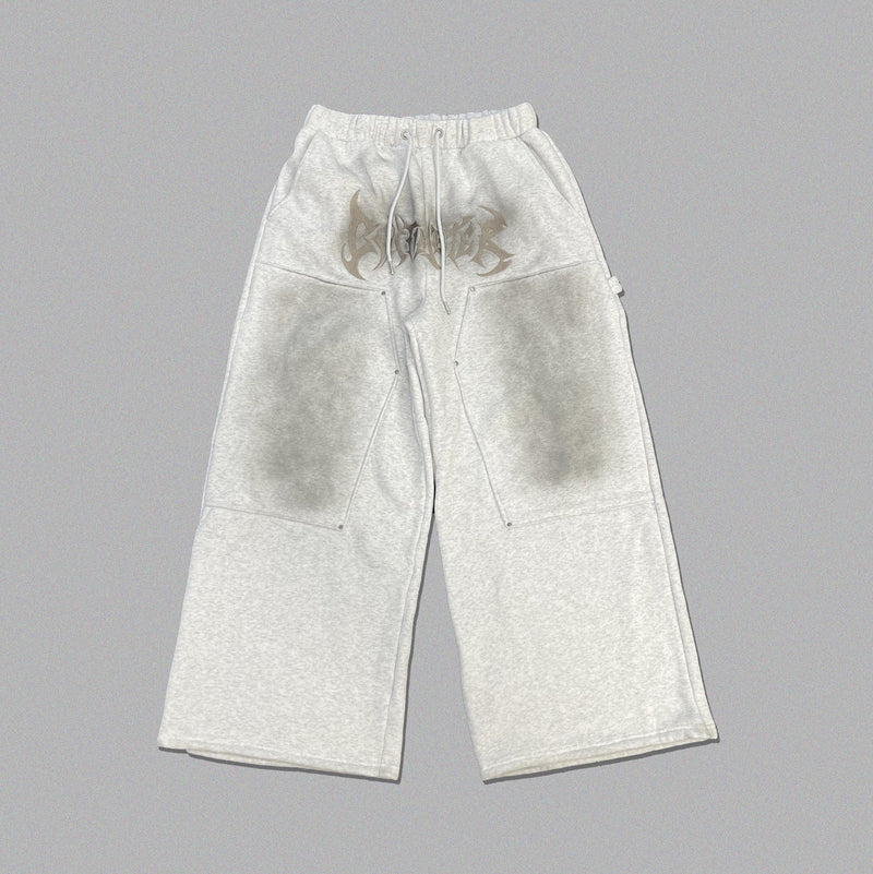 Tribal logo double knee sweat pants