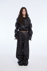 vegan leather cargo pants