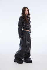 vegan leather cargo pants