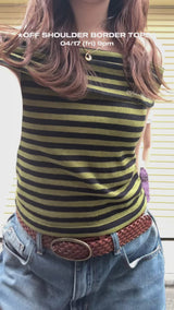 OFF SHOULDER BORDER TOPS