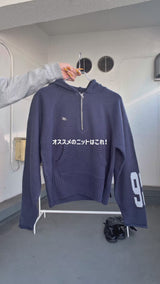 ハーフジップニットフーディー 