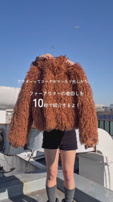 volume hood fur jacket