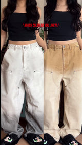 gradation double knee denim