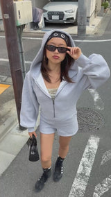 汗フードロンパース 