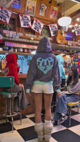 BICOLOR HEART LOGO HOODIE 