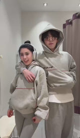 emboss heart logo hoodie