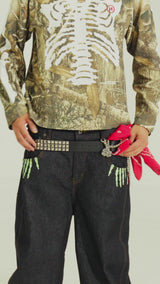 Bone Hand Denim pants (Glow in the Dark)
