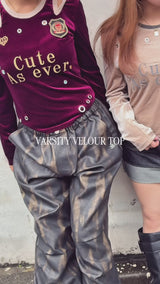 VARSITY VELOUR TOP