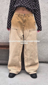 gradation double knee denim