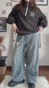 98vintage logo half zip