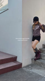 蕾絲心形標誌連帽衫 