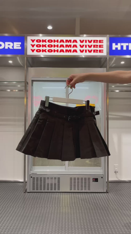 chino pleated skirt