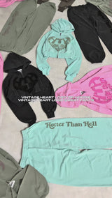 VINTAGE HEART LOGO ZIP HOODIE