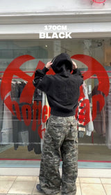 emboss heart logo hoodie