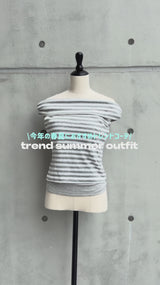 OFF SHOULDER BORDER TOPS