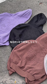 emboss heart logo hoodie