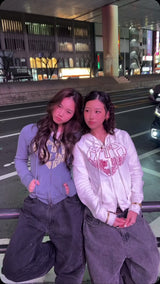 蕾絲心形標誌連帽衫 