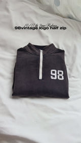 98vintage logo half zip