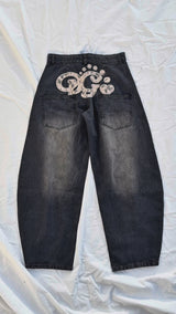 hip lace logo denim
