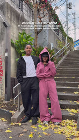 rhinestone curve sweat pants 