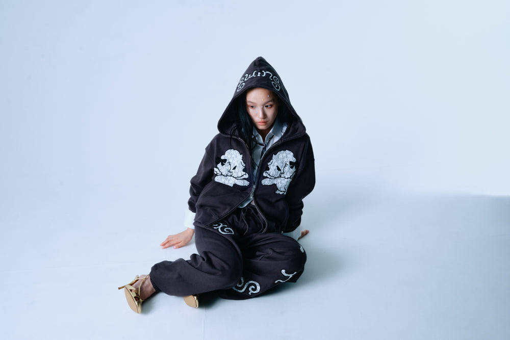 Lace twins logo zip hoodie – YZ